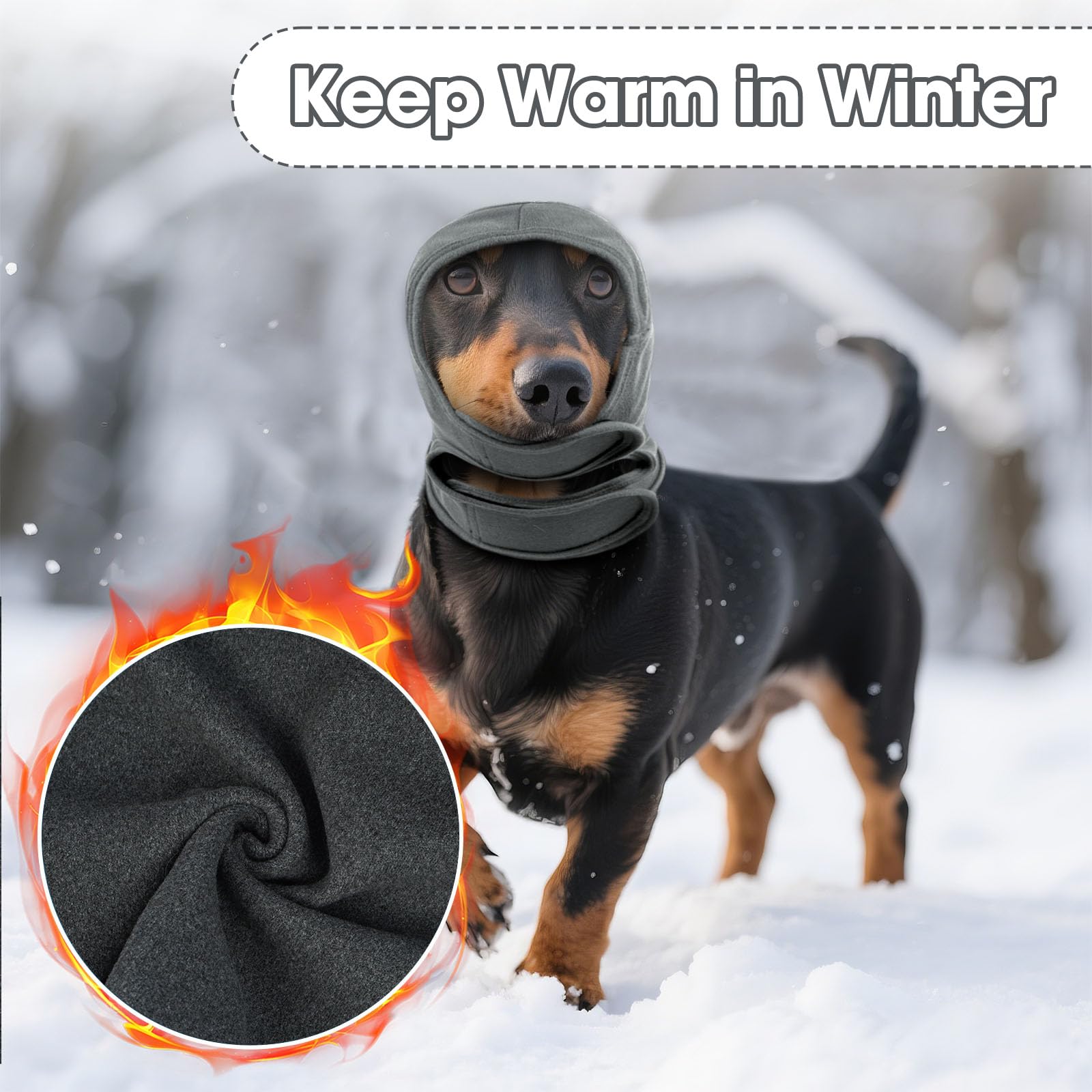 IECOii Haustier Snood Ohrenschutz,Kapuzenpullis für Hunde,Hund Ohrenschützer für Hunde Gehörschutz Hund Hoodie,HundOhrenschützer Lärmschutz Haustier Snood fürHunde und Katzen(Grau,L)