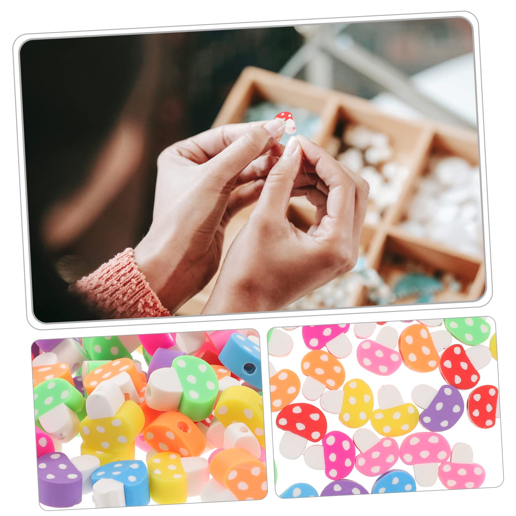 NUOBESTY 800piezas Abalorios De Arcilla Polimérica Colorida Para Manualidades De Joyas Espaciadores Para Pulseras y Collares Accesorios Creativos Para Artesanía