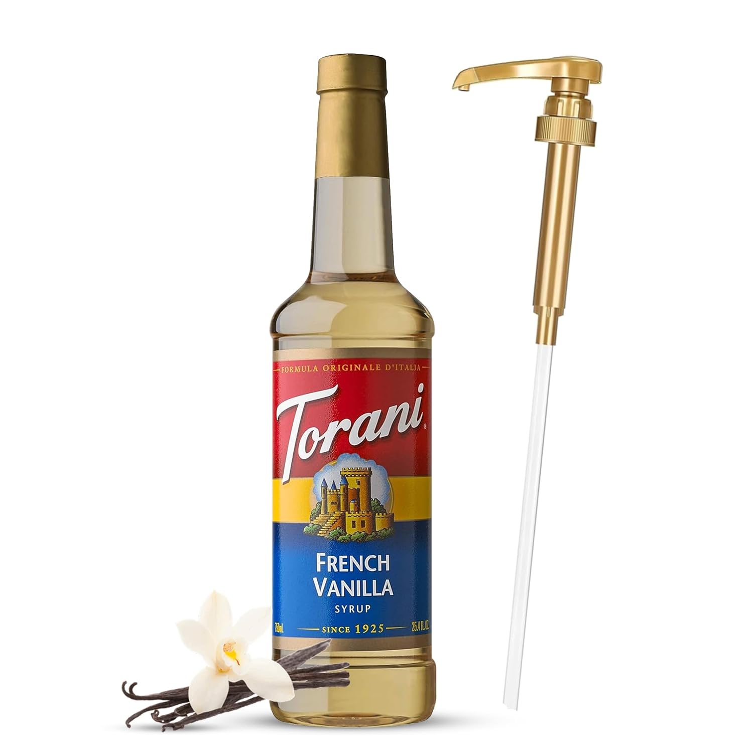 Torani French Vanilla Syrup for Coffee 25.4 Ounces Coffee Syrups and Flavors with