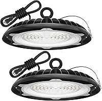 Vista 1 de HYPERLITE UFO LED High Bay Light: 150W 19500LM High Bay LED Luces de tienda con enchufe de 6 pies - 5000K IP65 LED Warehouse Luces para taller