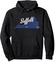 Suffolk Virginia VA Map Pullover Hoodie