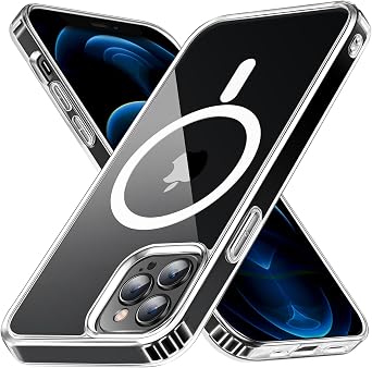 Yriklso for iPhone 12 Pro Max Magnetic Case, Built in Magnets Compatible with MagSafe, Clear Hard PC Back Cover + Soft TPU Frame Slim Bumper Case for iPhone 12 Pro Max6.7",Clear