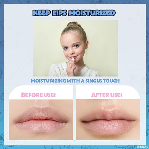 Miniatura 4 de Disney Stitch - Juego de 5 piezas de bálsamo labial hidratante a base de plantas, para niñas, niños pequeños, perfecto para fiestas, fiestas de