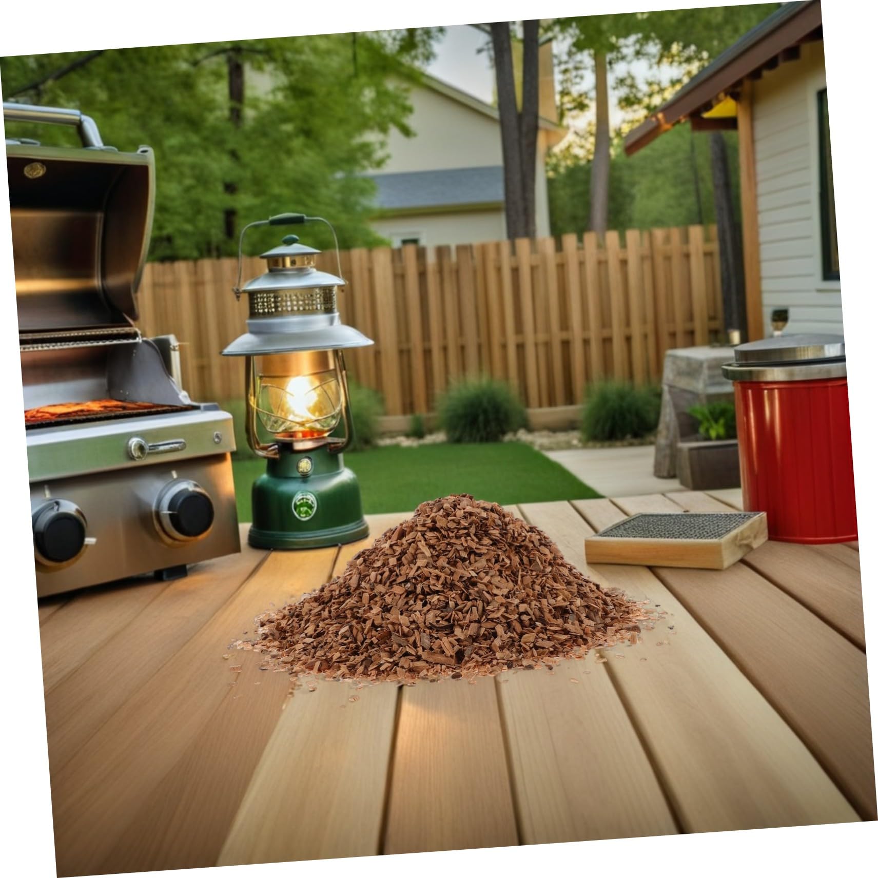 Trucioli di Legno per Affumicare 1 Sacchetto in Legno di Ciliegio | Griglia e Outdoor Camping, Aroma Intenso per Alimenti, Uso Semplice e Pratico