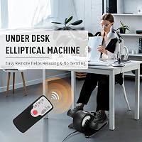 AOODIL Elektromos Mini Elliptikus Tréner - Asztal Alatti Lábgép Távirányítóval, Állítható Sebességgel, LCD Kijelzővel Időseknek és Felnőttek 6
