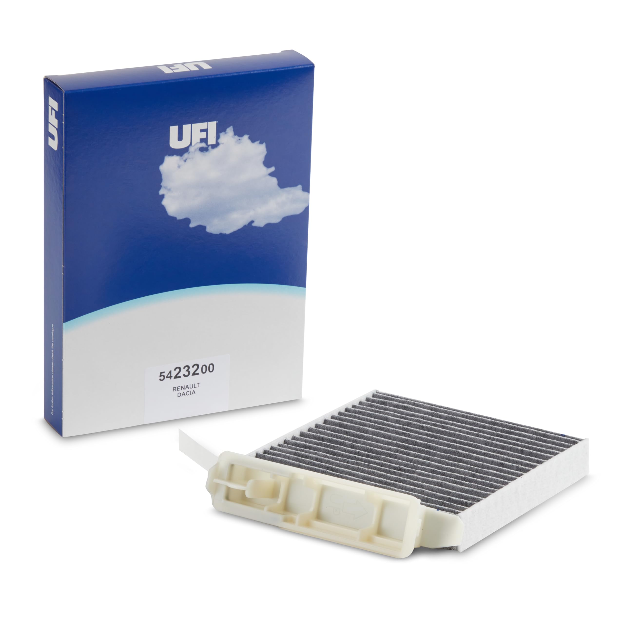 UFI Filters, Filtro Abitacolo ai Carboni Attivi 54.232.00, Filtro Abitacolo per Ricambio, Adatto a Auto, Applicabile su Diversi Modelli Dacia e Renault