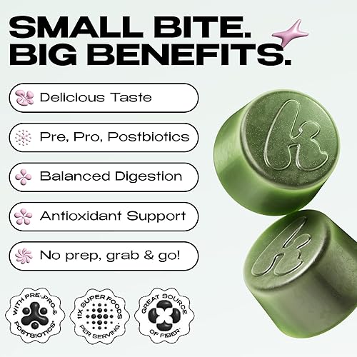 Miniatura 3 de Kiala Nutrition Super Greens - Gomitas con 11 verduras orgánicas, pre, post y probióticos, antioxidantes, suplemento de fibra gomosa superalimento