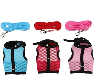 Ipetboom Coleira De Cobaia Trela De Coelho Malha Colete De Coelho Arnês Arnês De Furão Roupas De Coelho Colete Para Animais De Estimação Trela Roupas De Hamster Colete De Coelho Trela