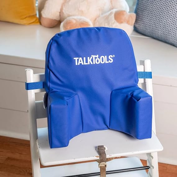 TalkTools Baby High Chair Helper | Polyfoam with Vinyl | Toddler Therapeutic Cushion Insert | Ideal for Children with Special Needs | Promotes Upright Sitting, Stability, and Comfort for Kids - Blue