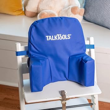 TalkTools Baby High Chair Helper | Polyfoam with Vinyl | Toddler Therapeutic Cushion Insert | Ideal for Children with Special Needs | Promotes Upright Sitting, Stability, and Comfort for Kids - Blue