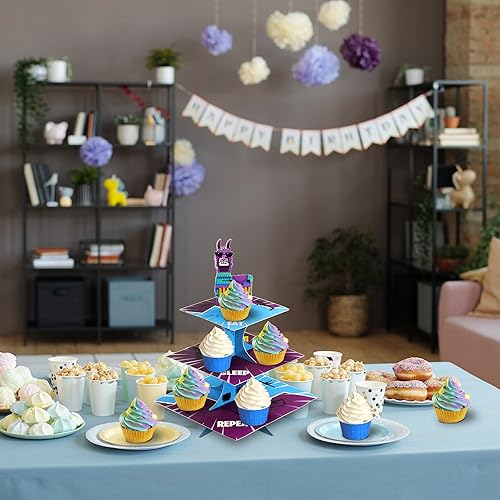 Miniatura 4 de Suministros para fiesta de cumpleaños de videojuegos, soporte de 3 niveles para cupcakes para niños, fanáticos de los juegos, decoraciones de