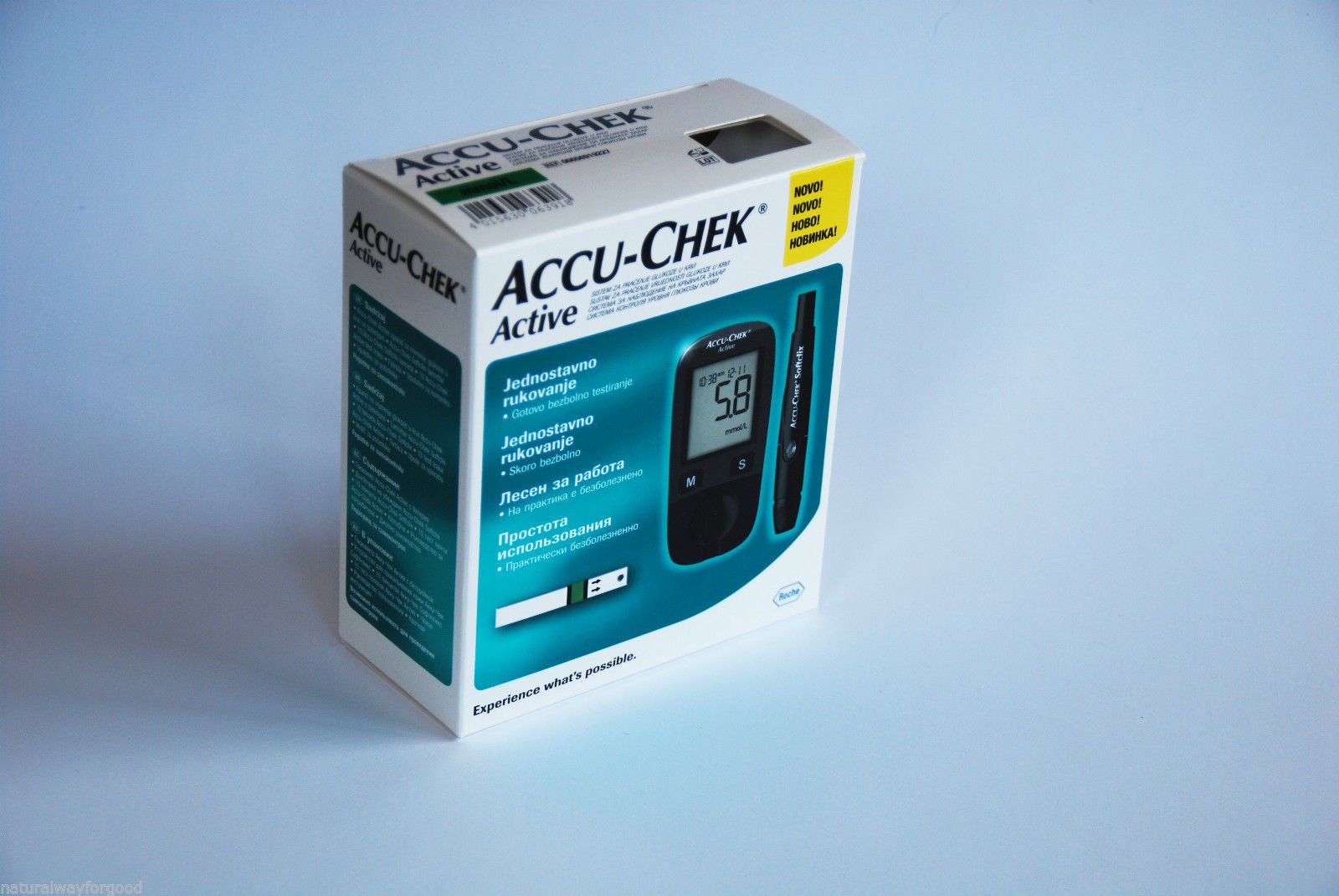 Buy Roche AccuChek Active Blood Glucose Meter Monitor + 10 Test Strips