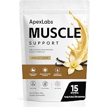 Muscle Support Protein Powder, Vanilla Flavor, High Protein Formula with Whey Protein Hydrolysate, L-Leucine, HMB, B12, Chromium & Rosemary Extract, 8.81 oz 15 Servings