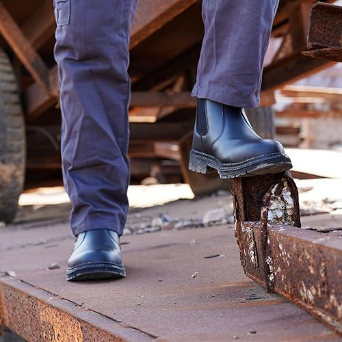 Miniatura 7 de ZERVRTON Steel Toe Work Boots for Men,Slip-on Working Boots,Comfortable,Waterproof,leather,Men's Industrial & Construction Boots