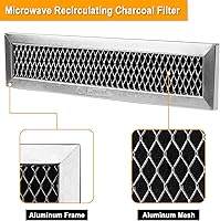Vista 3 de WB02X11550 JX81L 5304464577 Reemplazo del filtro de carbón para microondas G-E Hot-point Frigi-daire L-G, 2-1/4 pulgadas x 10-3/8 pulgadas x 3/8