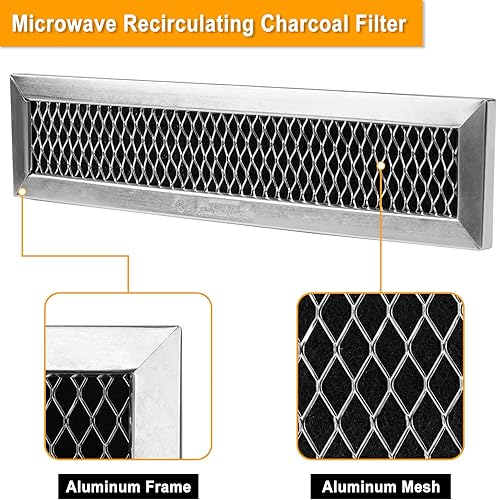 Miniatura 3 de WB02X11550 JX81L 5304464577 Reemplazo del filtro de carbón para microondas G-E Hot-point Frigi-daire L-G, 2-14 pulgadas x 10-38 pulgadas x 38