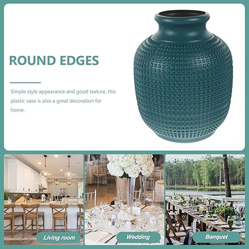 Miniatura 10 de Vaguelly Jarrones de plástico para arreglos florales, 1 paquete de jarrón de plástico compuesto de imitación de porcelana esmaltada con aspecto de