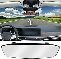 Vista 7 de NTNEV Espejo retrovisor grande de 12 x 3.5 pulgadas, espejo retrovisor panorámico antirreflejo, espejo retrovisor panorámico de gran angular