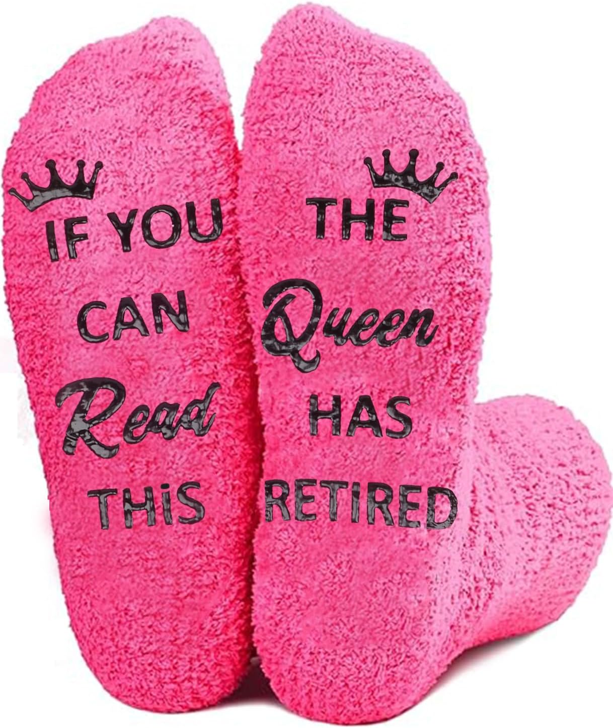 Retirement Socks for Women, Unique Retirement Gift Idea for Woman, Retired Funny Socks Retired Queen Gifts Red