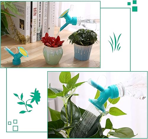 Miniatura 6 de Andiker Cabezal de regadera 2 en 1, herramienta de riego de doble cabezal para botellas de plástico, flores en maceta, bonsái (4 unidades)