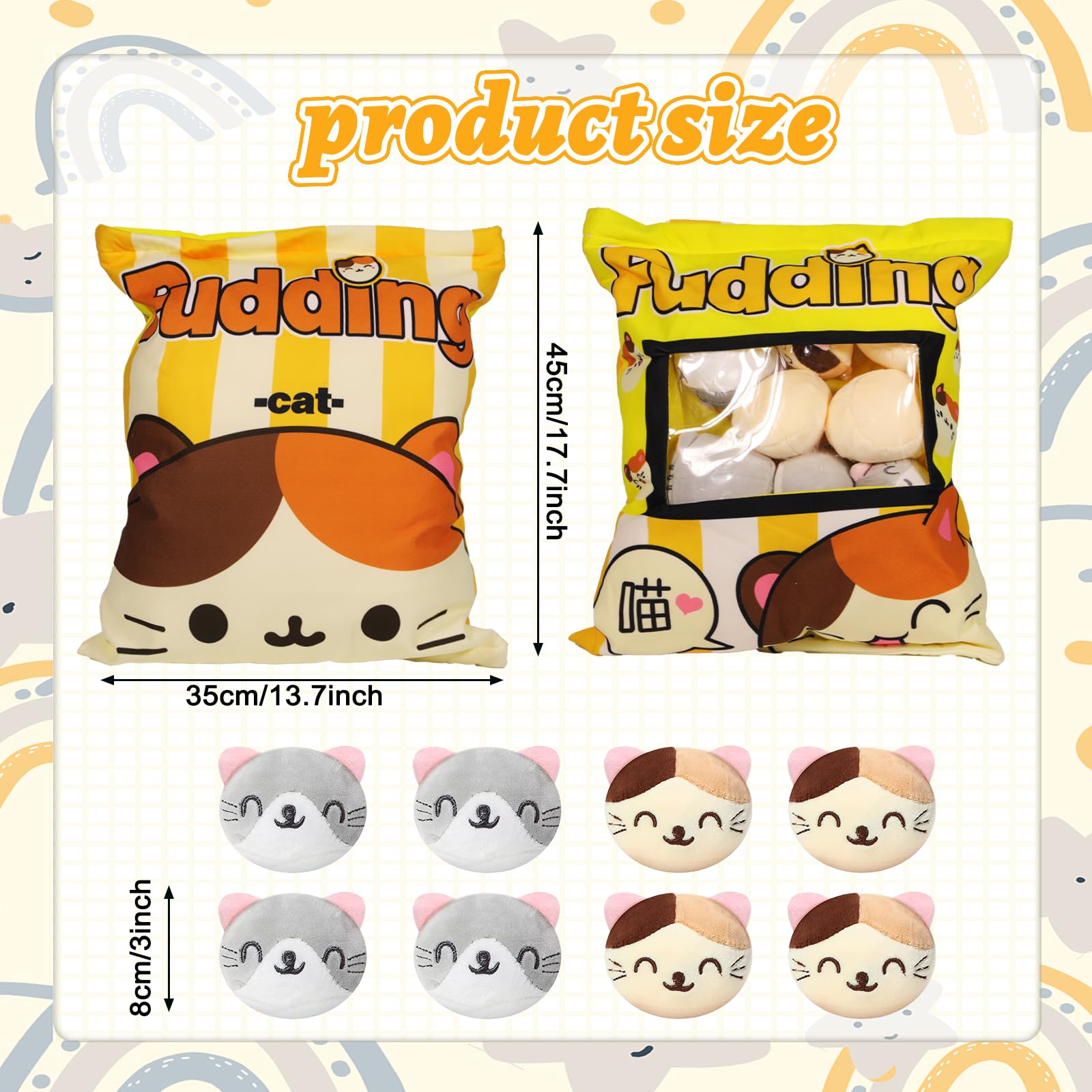 MeHoo Pudding Dog Pillow Plush, Cute Snack Pillow Stuffed Animal Toys - Image 2