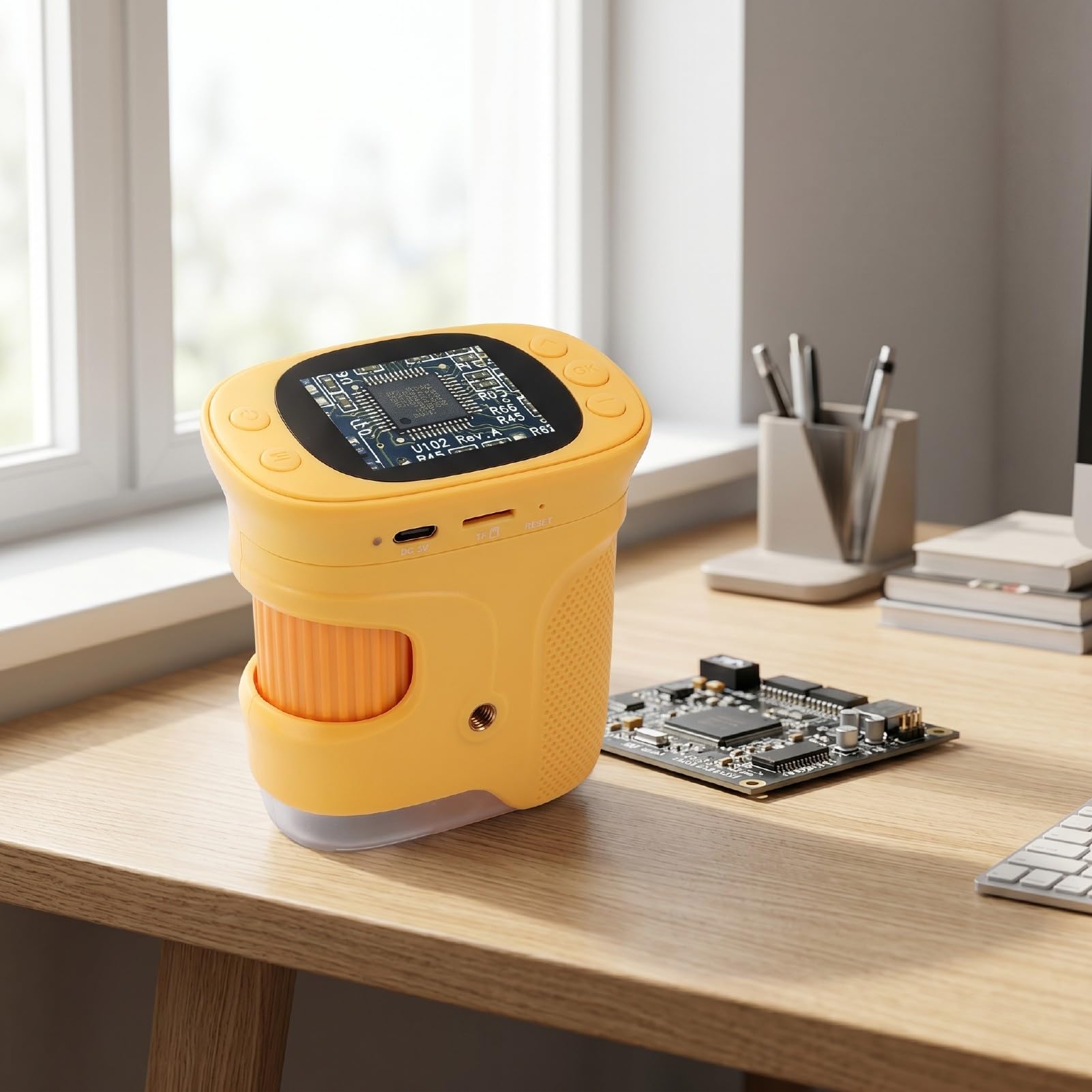 Handdigitalmikroskop, 2MP 1500X Handdigitalmikroskop mit AF-Autofokus 8 LED-Leuchten 2-Zoll-HD-Bildschirm für Erkundungen Im Freien