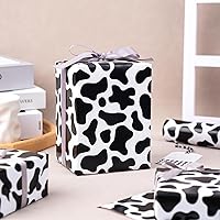 Vista 5 de WRAPAHOLIC Rollo de papel de regalo de vaca, mini rollo, 17 pulgadas x 33 pies, diseño de estampado de vaca, perfecto para bodas, cumpleaños