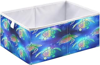 STAYTOP Turtle with Colorful Halo Storage Bins,Foldable Storage Baskets for Organizing Books, Shelves, Closet, Large Storage Box, Sturdy Organizer Bins
