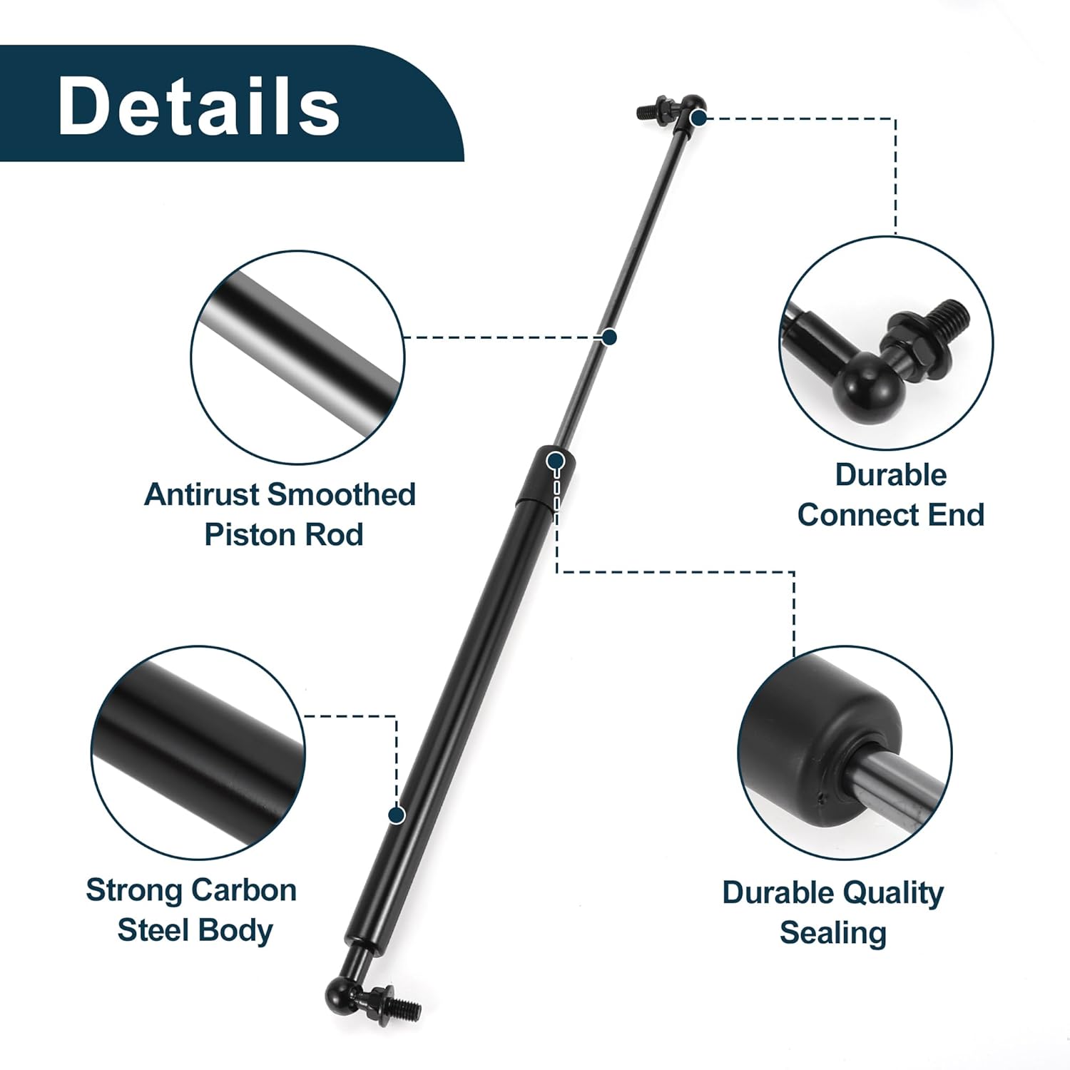 Lift Supports Struts for Mitsubishi Lancer-ex 2008-2017 Front Hood Gas Spring Black with Mounting Bracket,Gasket 2Set