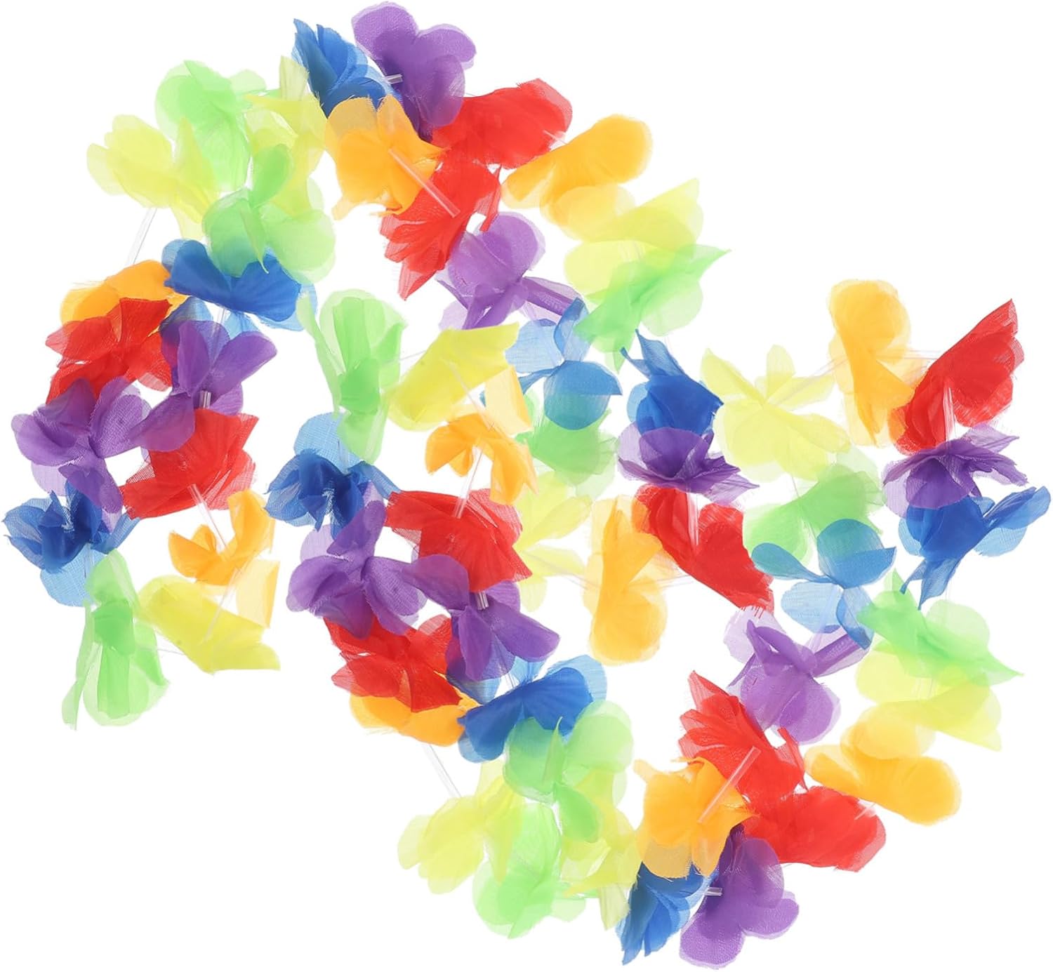 Hemobllo 2pcs Rainbow Hawaiian Flower Wreaths Colorful Party Supplies Lightweight Floral Garland Accessories for Luau Pride Parade Tropical Beach Campfire Events