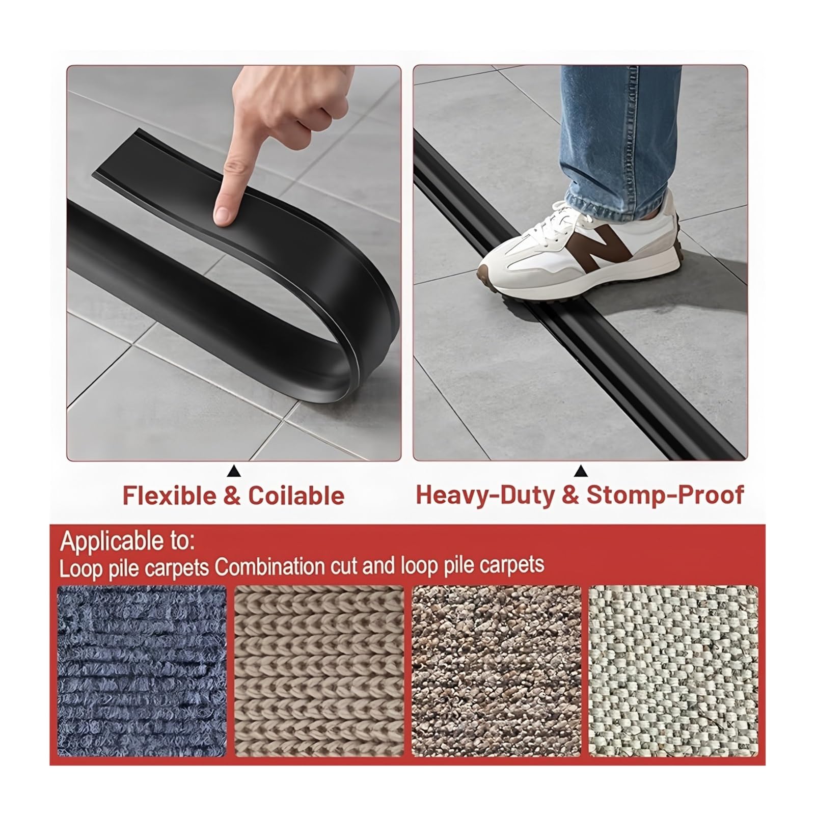Pasacables Suelo Gestión de Cables, Cubierta Protectora for disposición de Cables, Tira de protección, Cinta Adhesiva Suave autoadhesiva for Ocultar Cables de Suelo de PVC