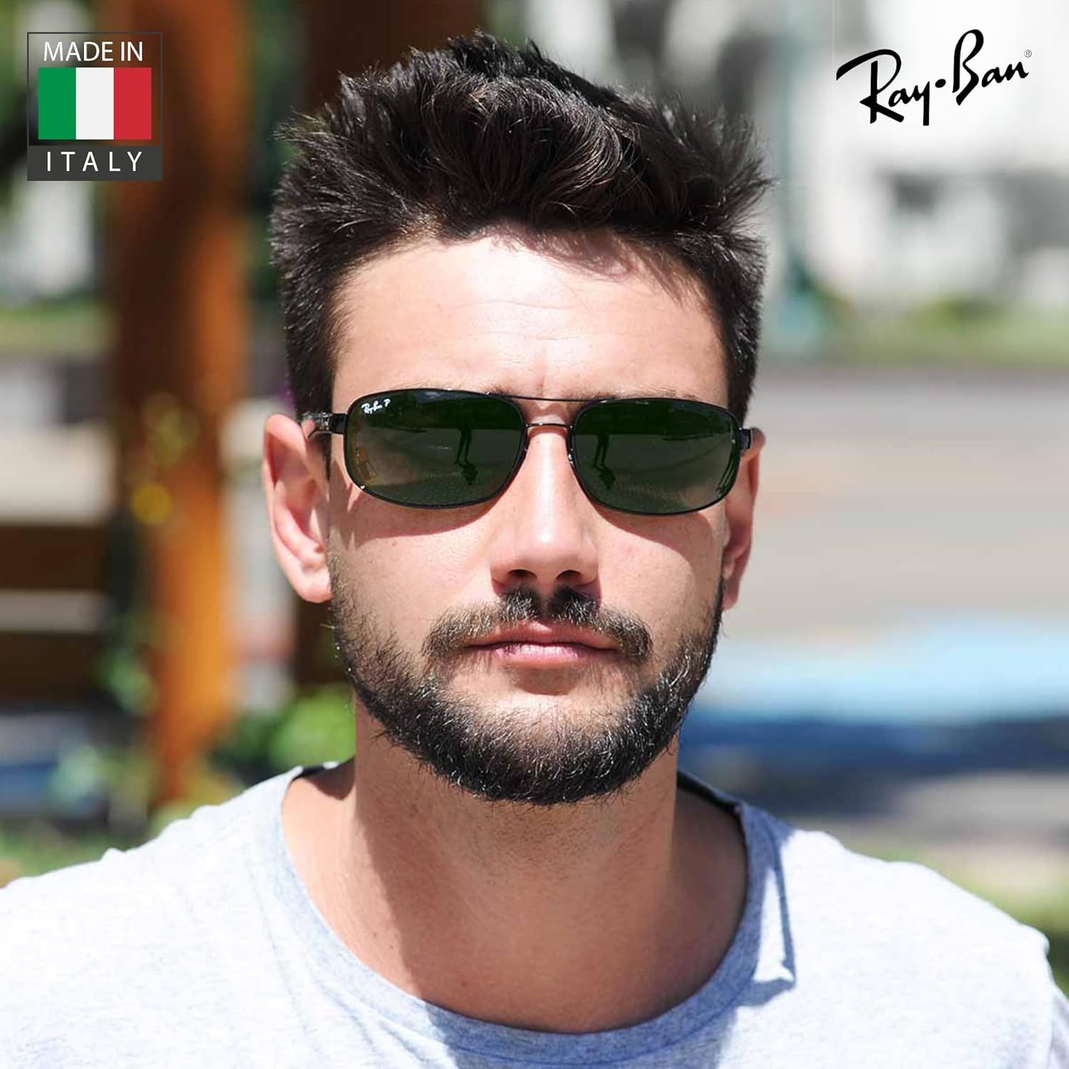 Ray-Ban RB3445 Rectangle Shaped Sunglasses for Men & Women with Official RAYBAN Eyewear Kit - Image 7
