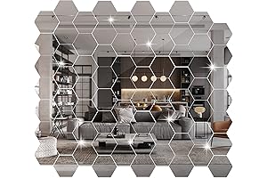 72 Pieces Hexagon Mirror Stickers for Walls: Transform Your Space with Reflective Elegance