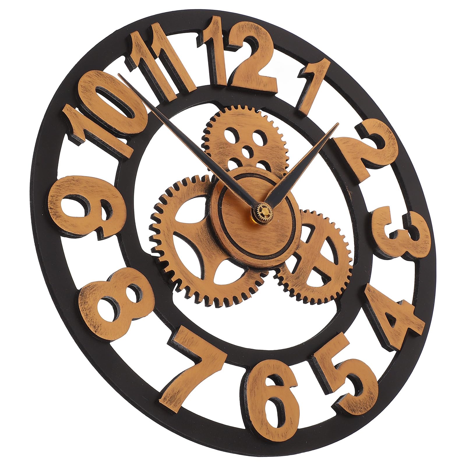 Horloge murale steampunk pour décoration industrielle cuisine et chambre à coucher silencieuse