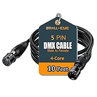 Vista 14 de SMALL-EYE Cable DMX de 5 pines, paquete de 6 unidades, cable DMX512 de 4 núcleos macho a hembra para iluminación de escenario (3 pies)