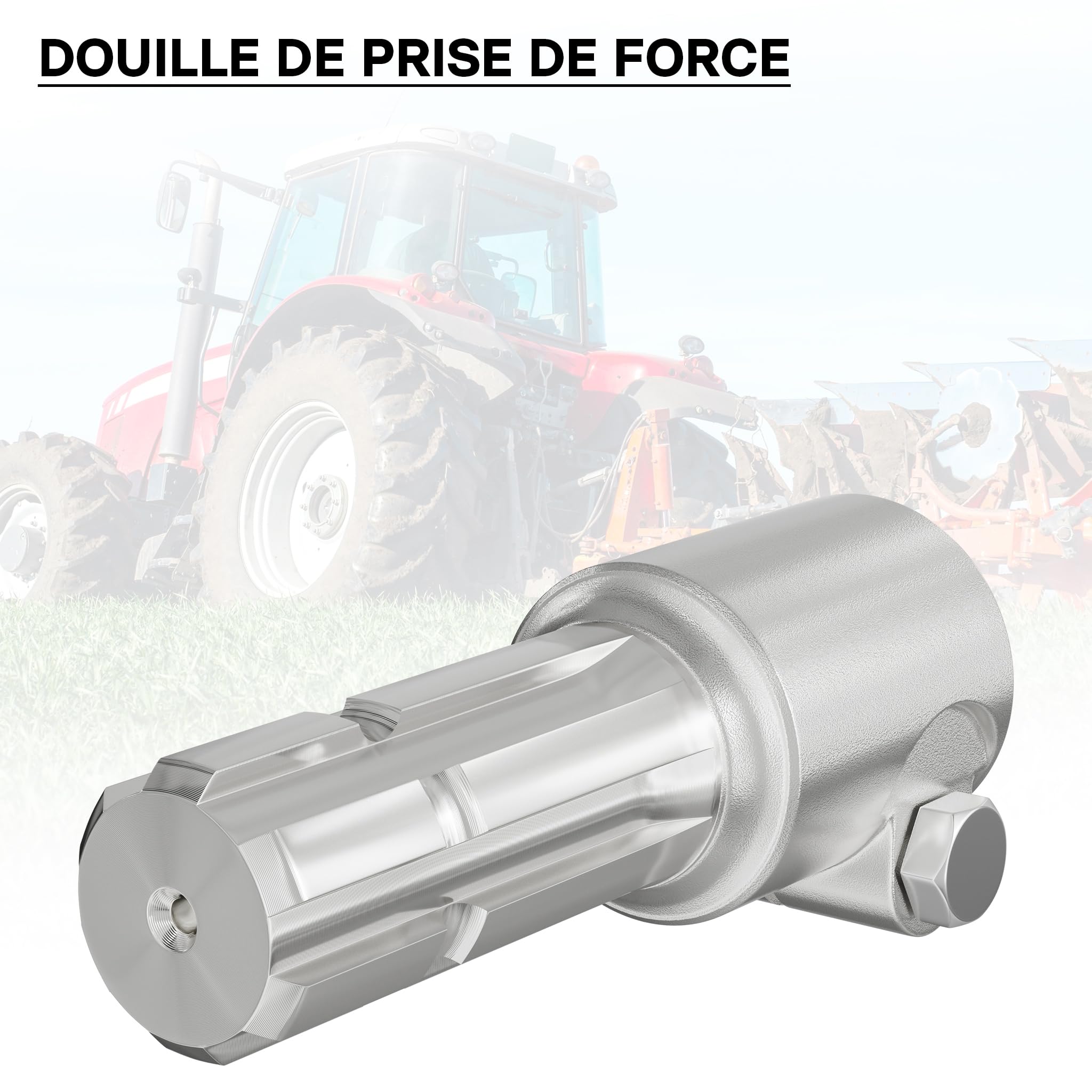 WilTec Manchon de Prise de Force Cardan - Longueur 175 mm - Raccord logement 1 3/8" 6D - Raccord Sortie 1 3/4" 6D - Ø 36 mm/44,37 mm - Arbre cannelé de Tracteur