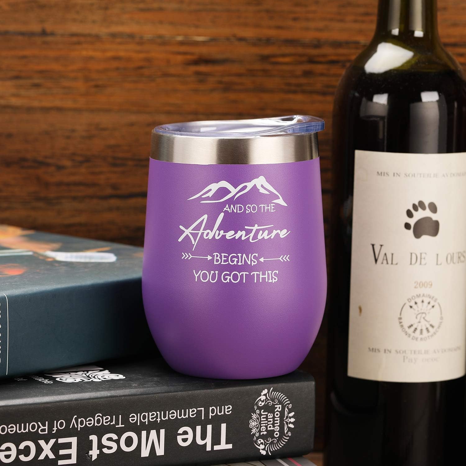 🛒 Crazy Deals Pufuny And So The Adventure Begins,You Got This Wine Glass Tumbler,New Job,Congratulations, Going Away,Graduation,Divorce Gifts for Women Best Friends,BFF,Coworkers,Daughter 12 oz Purple