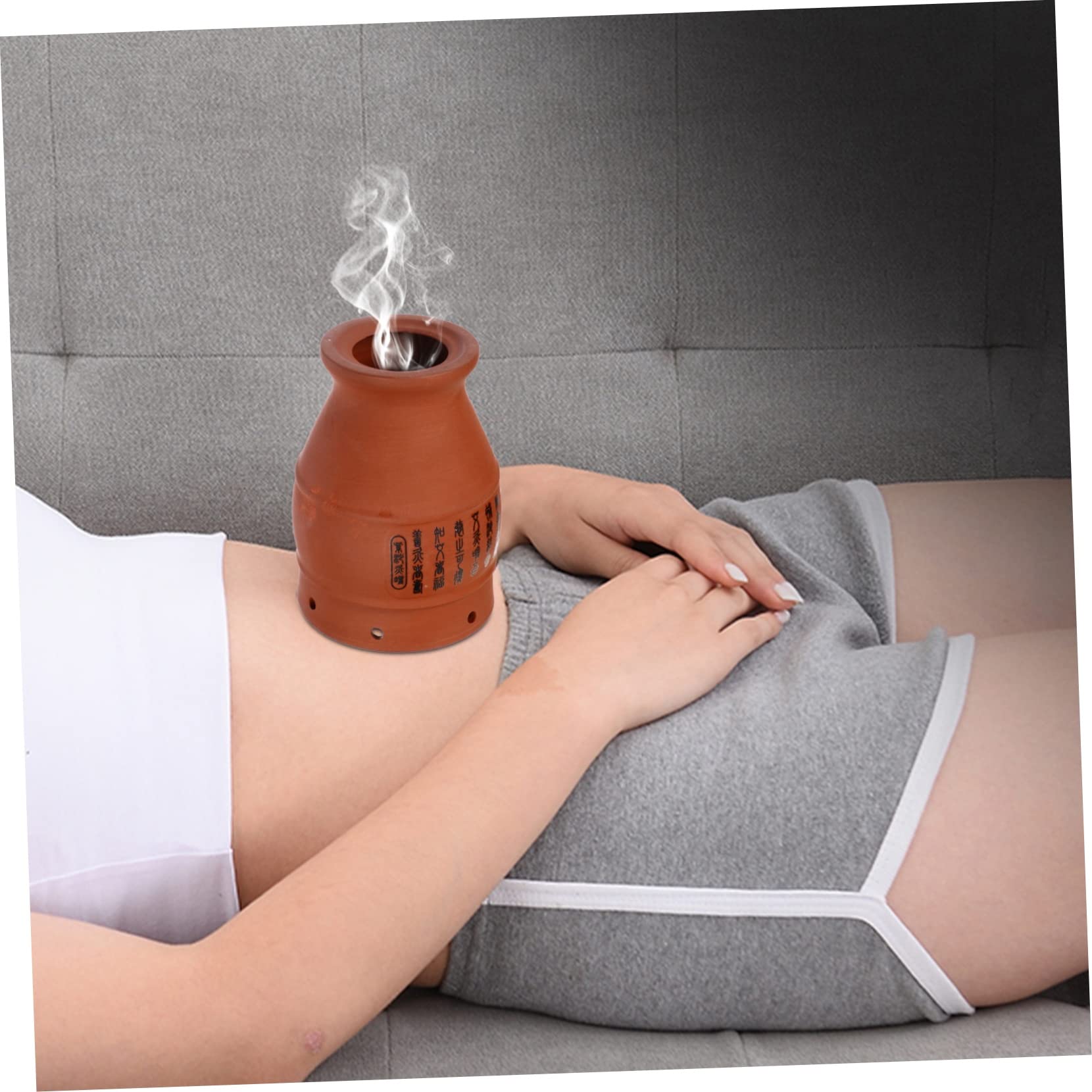 PartyKindom Traditional Chinese Moxibustion Pot Portable Scraping Cup for Full Body Random