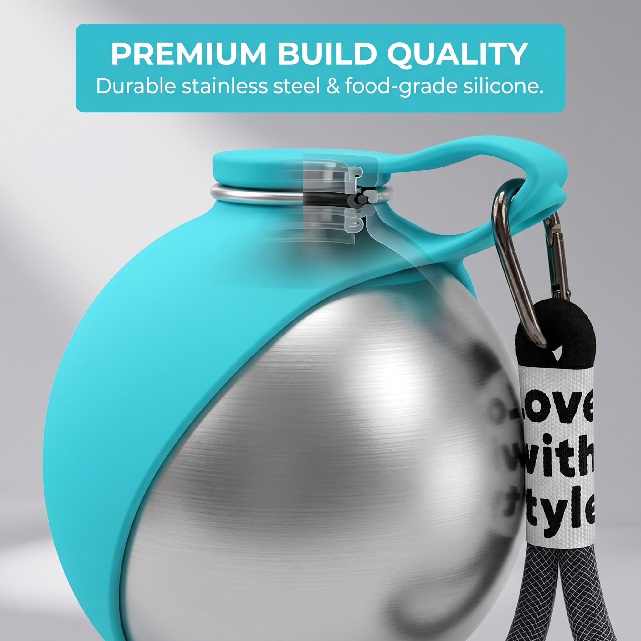 borraccia portatile per animali domestici 285ml acciaio inox anti perdite adatta per cani gatti e uscite all aperto