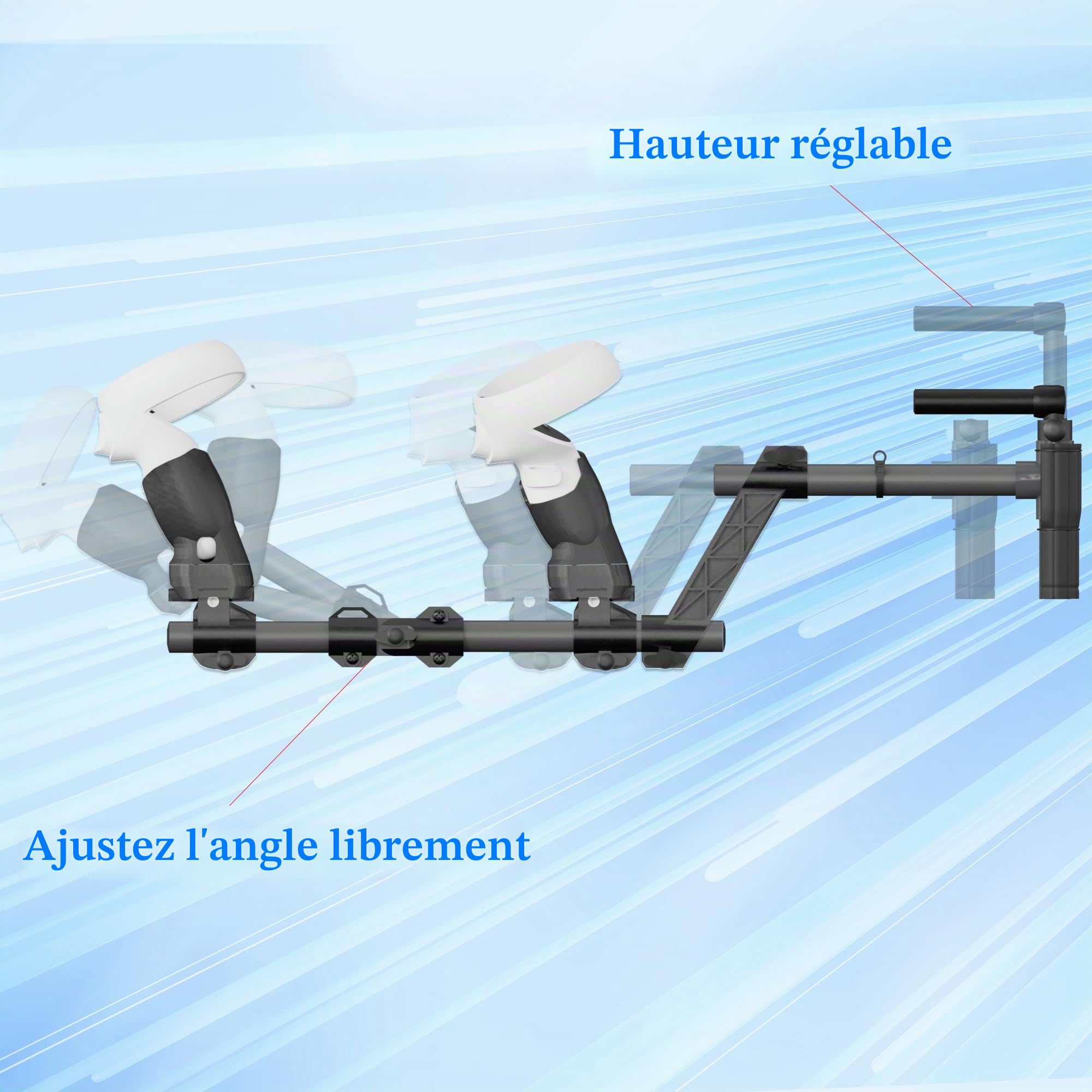 Porte-Pistolet magnétique VR pour Quest 2, Accessoires de contrôleur de Stock VR Compatible avec MetaQuest 2, Adaptateur magnétique léger et Amovible Quest2 (pour Quest 2)
