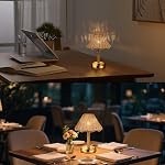 Mini Lampe de table sans fil Boho Rattan, 5200-mAh Batterie rechargeable, 3-Level Luminosité Dimmable, intégrée à la construction LED 320 Lumen Max, Shade Rattan, pour Table de restaurant côté lit