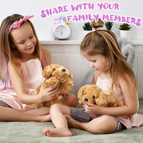 Miniatura 10 de Juego de 6 almohadas de felpa suave para perros de 8 pulgadas, juego de almohada de felpa suave para niños y niñas, temática de perro, recuerdo de