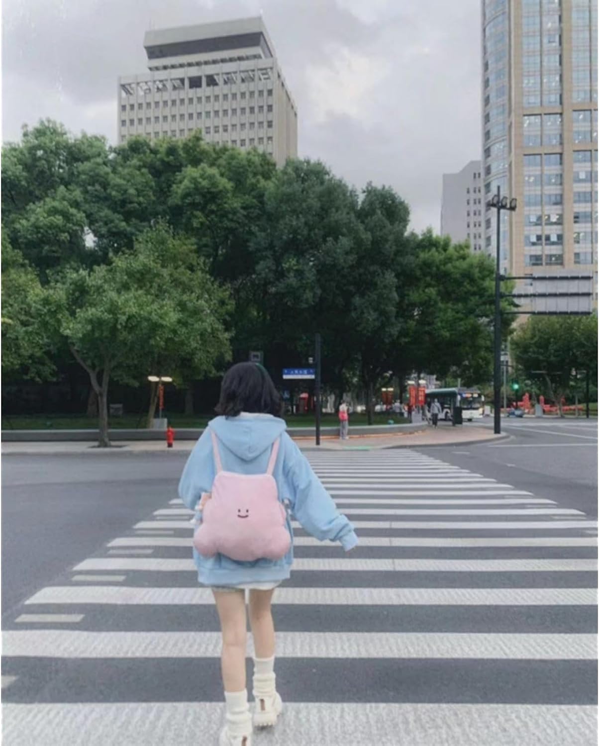 Kawaii Zip Up Hoodie Cute Cartoon Print Oversized Hooded Sweatshirt Harajuku Kawaii Pullover Jacket - Image 5