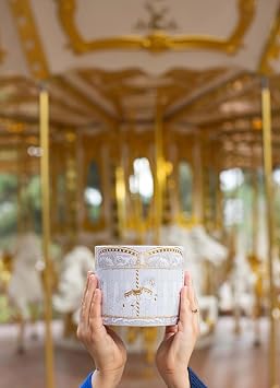 elise - Carousel - Atlıkarınca Baskılı Silindir Kutu, Hediye Kutusu – Lüks Sert Kapaklı Tasarım Kutu - Hediye Ambalajı, Ürün Kutusu, Ürün Ambalajı - Dekoratif & Yeniden Kullanılabilir (2adet)