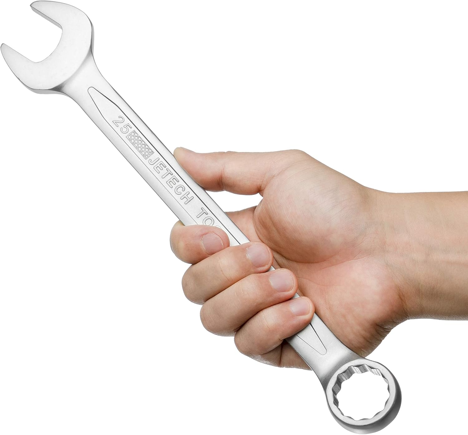 Jetech 25mm Combination Wrench (6 Pack), Metric, 15° Offset Box End, 12-Point Design, Industrial Grade, Chrome Vanadium Steel, Sand Blasted Finish, Forged & Heat-Treated