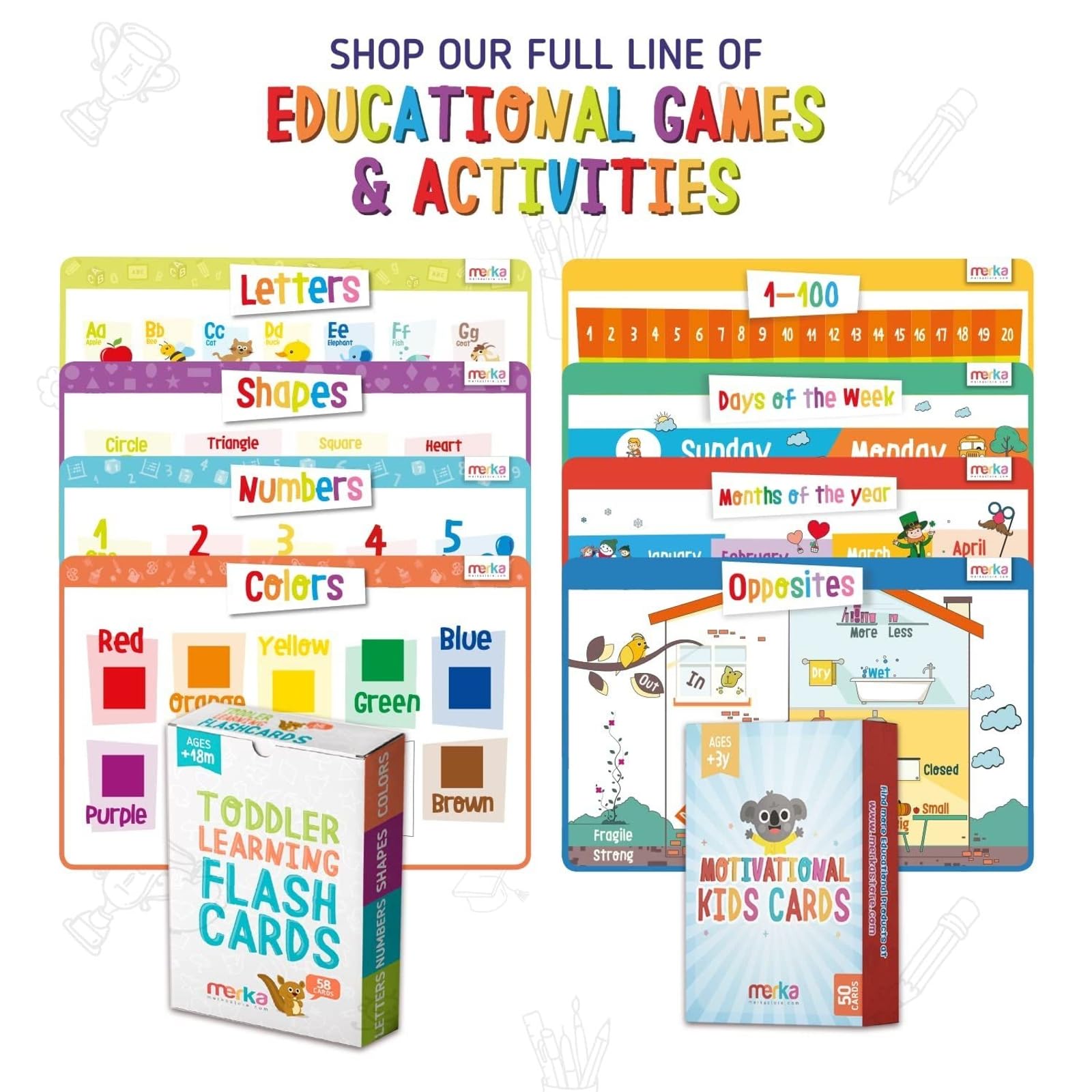 merka Toddlers Learning Kit, Learning Periodic Table, Chemistry and Science, Educational Toys Set with 4 Posters, 118 Flashcards, Practice Book with Exercises and Puzzles, Preschool Homeschool Kit - Image 9