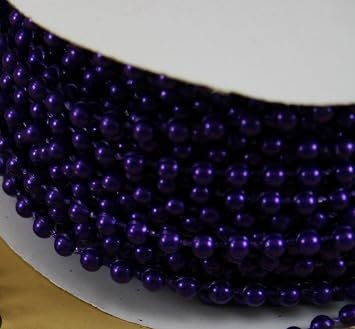 4MM فو لؤلؤة الخرز البلاستيك على سلسلة الحرفية لفة الأرجواني