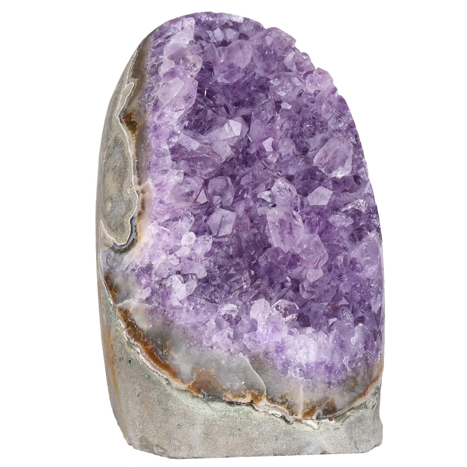 Natürliche Amethyst Kristall Geode Amethyst Stein Mineralsonde | Amethyst Crystal Rock Geodes für Meditation, rauer Stein Geode Quartz Heimdekor für Reichtum und Glück, 0,88-1,1 lb
