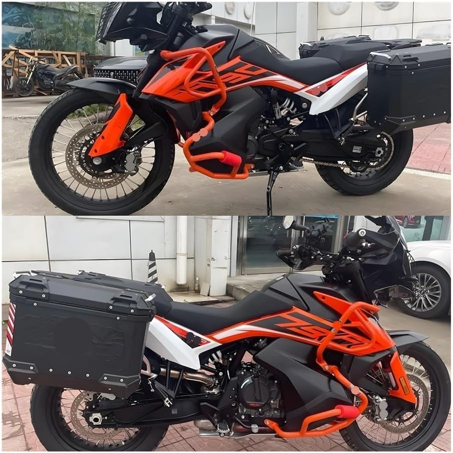 Engine Guard Crash Bars Motorcycle Crash Bar Frame Upper&Lower Engine Protection Guard Bumper Protector Modified for 890ADV for Rally Motorbike Crash Bar Bumper