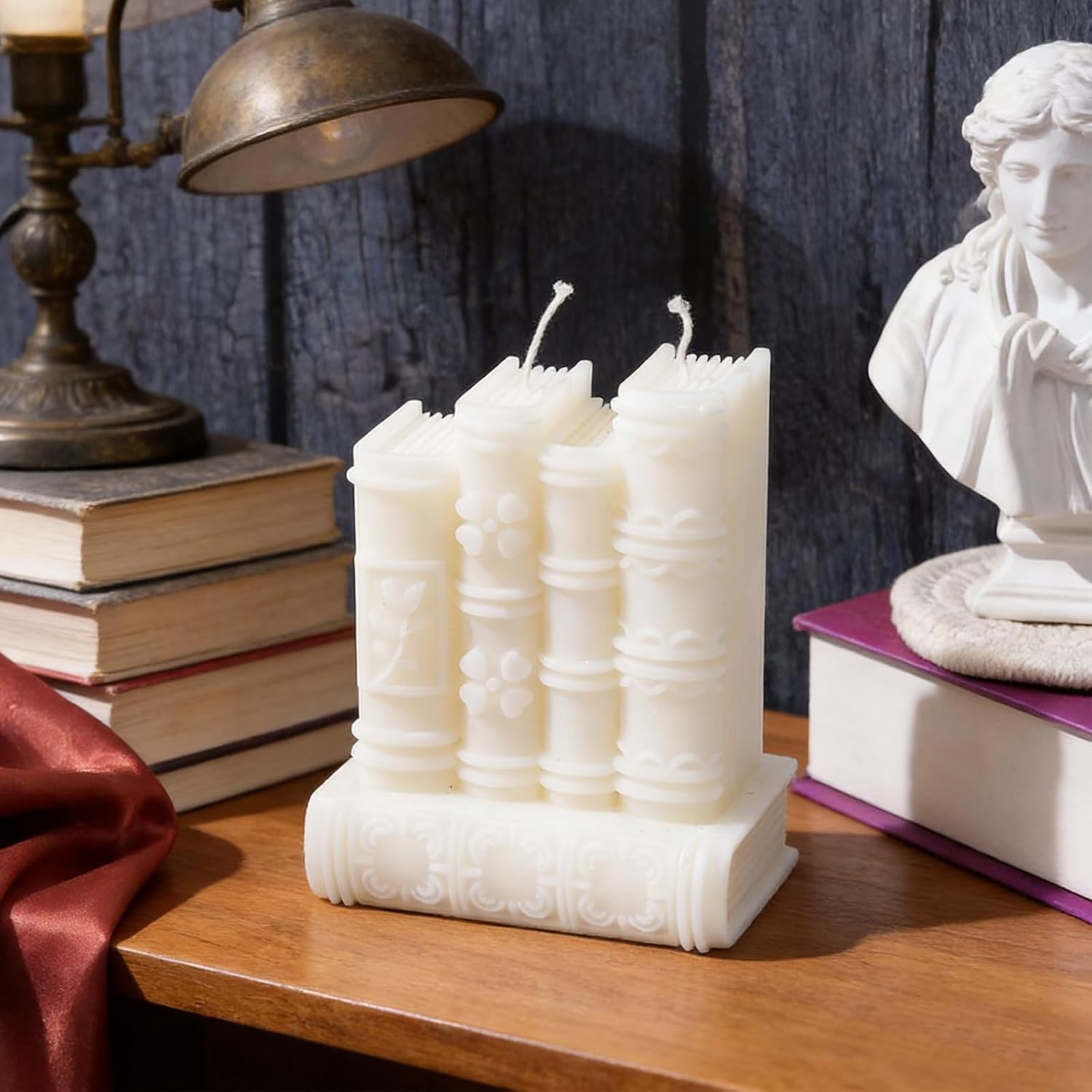 Upgraded Large Book Silicone Mold for Candle Making, Retro Book Soap Candle Mold, Vintage Book Epoxy Resin Casting Mold for Craft Project DIY